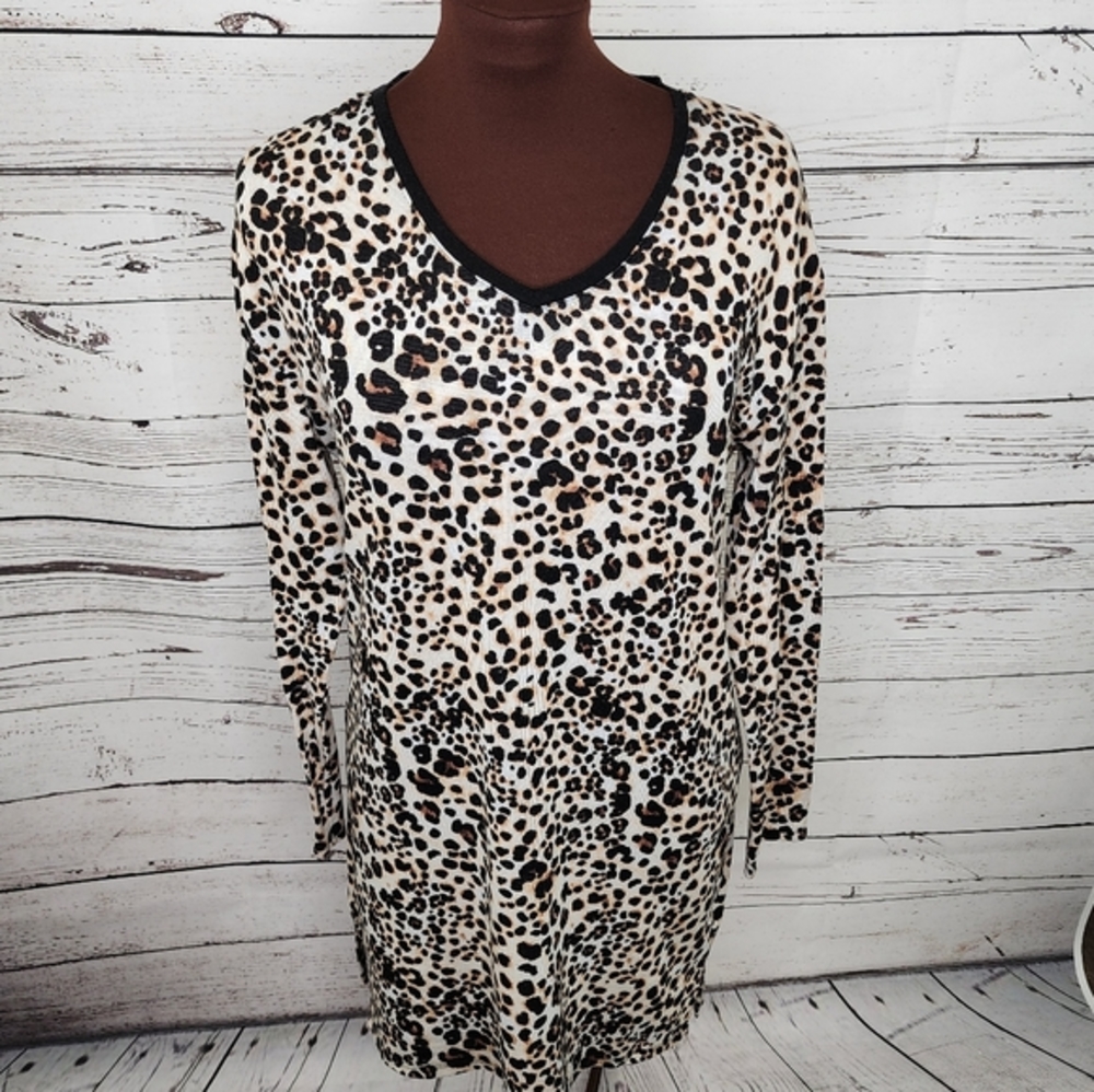 Betsey Johnson Leopard Print Sleep‎ Dress Pajamas